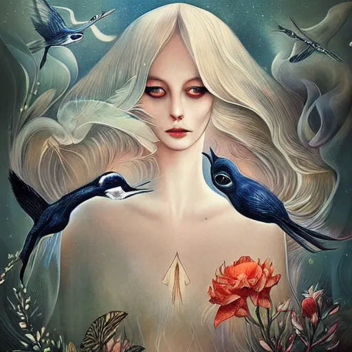 Prompt: birds by anna dittmann