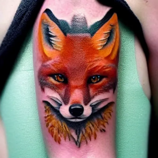 Image similar to A tattoo of a fox