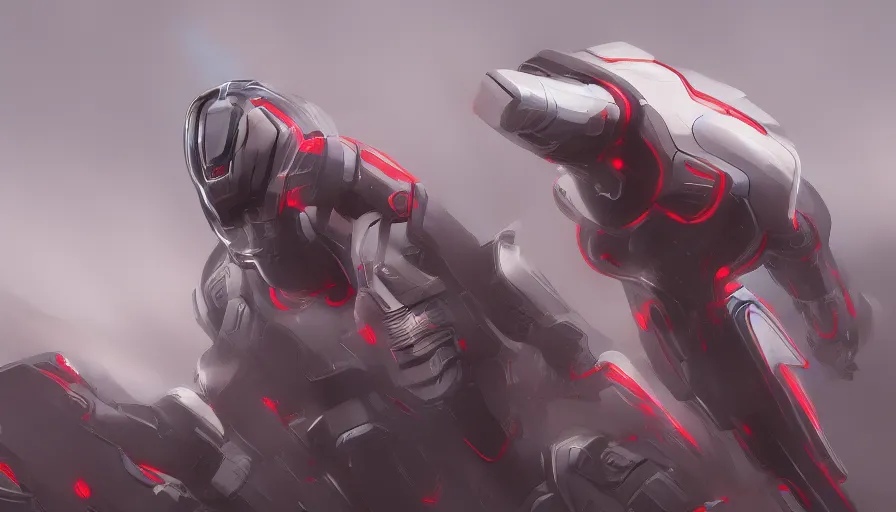 Image similar to ultron, jama jurabaev, greig fraser, roger deakins, shaddy safadi, feng shu, neil blevins, trending on artstation, high quality, brush stroke