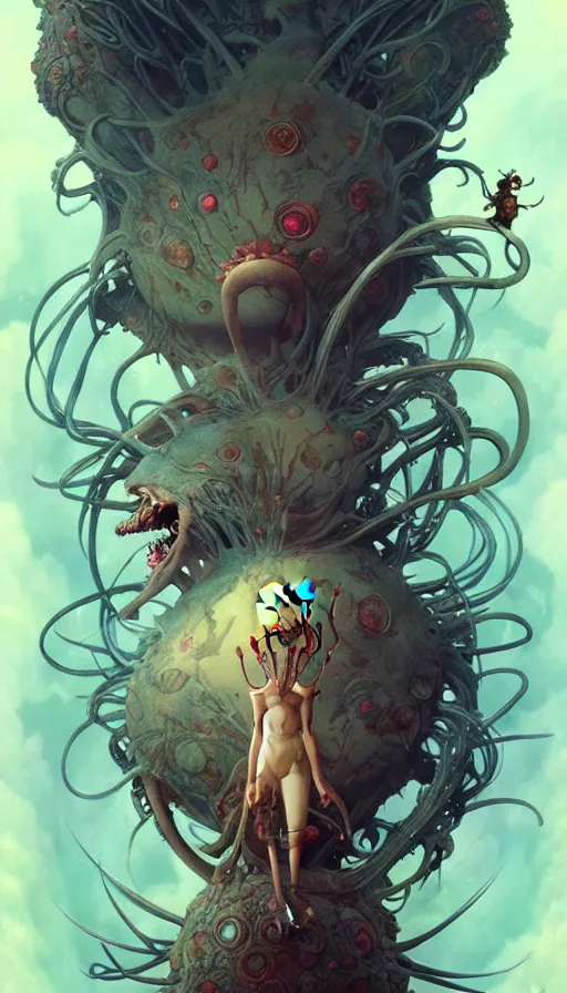 Image similar to exquisite imaginative imposing weird creature movie poster art humanoid anime movie art by : : james jean weta studio tom bagshaw frank frazetta studio ghibli