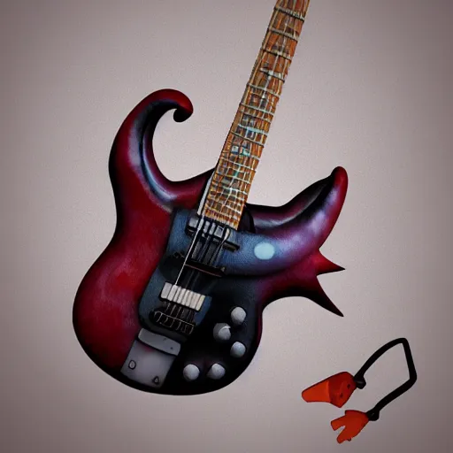 Prompt: spider plays the electric guitar, 3 d art, concept art, hyper realistic, cute, blender, zbrush,