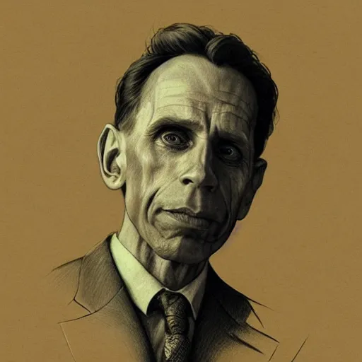 Image similar to amazing lifelike award winning pencil illustration of Joseph Goebbels trending on art station artgerm Greg rutkowski alphonse mucha cinematic