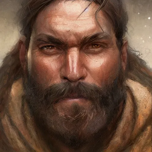 Image similar to the sad blacksmith as a realistic fantasy d & d character, closeup portrait art by donato giancola and greg rutkowski, realistic face, digital art, trending on artstation