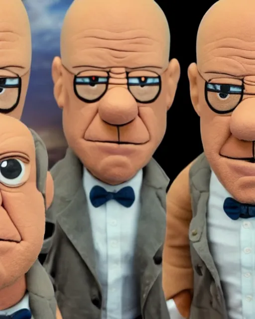 Image similar to dean norris breaking bad as a muppet. highly detailed felt. hyper real photo. 4 k.