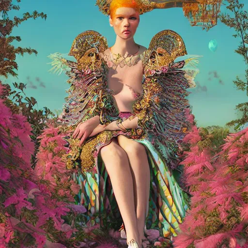 Prompt: pretty model as goddess : : by martine johanna and simon stalenhag and chie yoshii and casey weldon and wlop : : ornate, dynamic, particulate, rich colors, intricate, elegant, highly detailed, vogue, harper's bazaar art, fashion magazine, smooth, sharp focus, 8 k, octane render