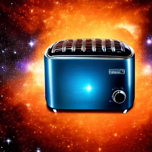 Image similar to A nebula in the shape of a toaster, highly detailed, 8k, sharp focus