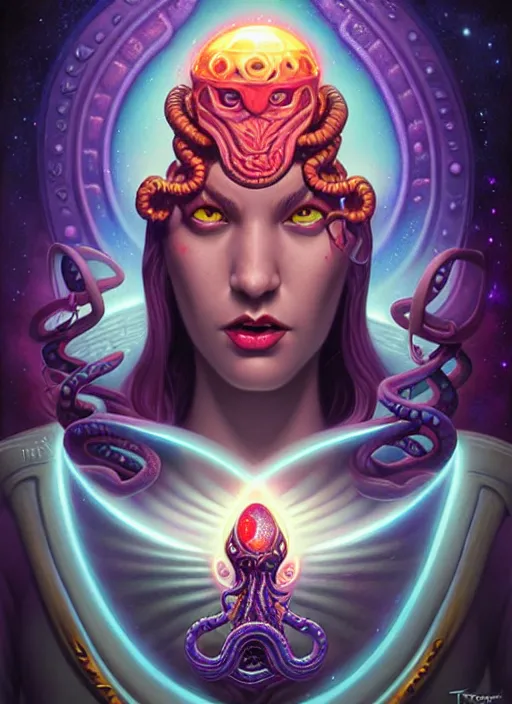 Image similar to cosmic lovecraft random dc hero portrait, pixar style, by tristan eaton stanley artgerm and tom bagshaw.