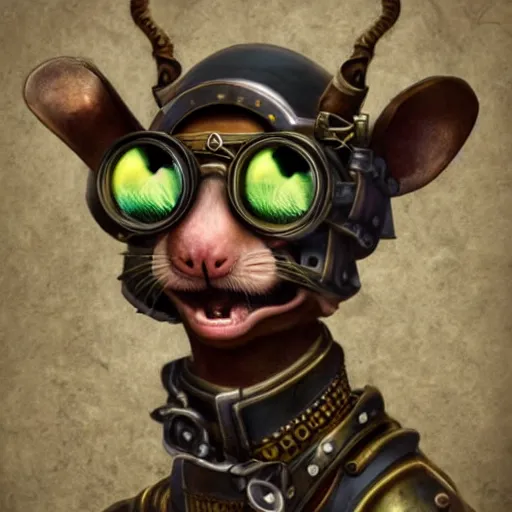 Prompt: a rat with steampunk googles, from WOW