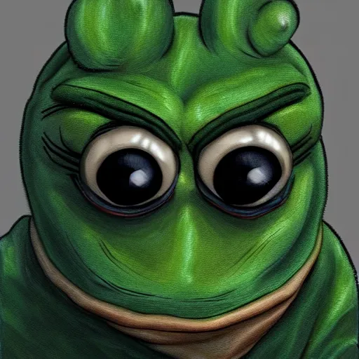 Image similar to sad pepe, realistic, detailed, artstation