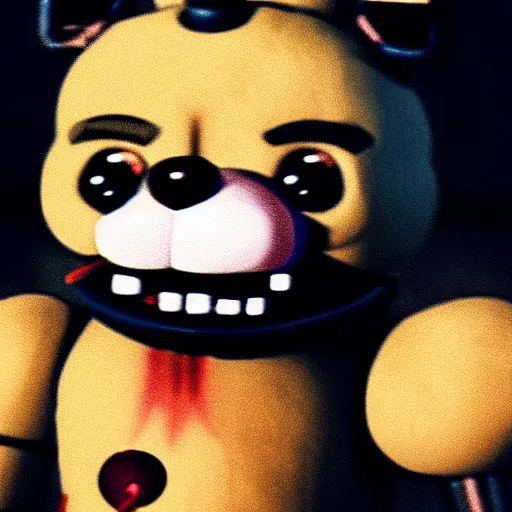 Image similar to the five nights at freddy's movie, jumpscare