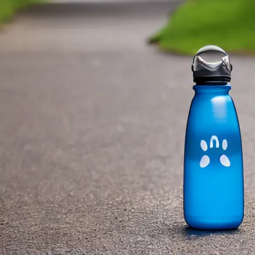 Image similar to a water bottle in the shape of a dog, product photography, 4 k, ultra realistic