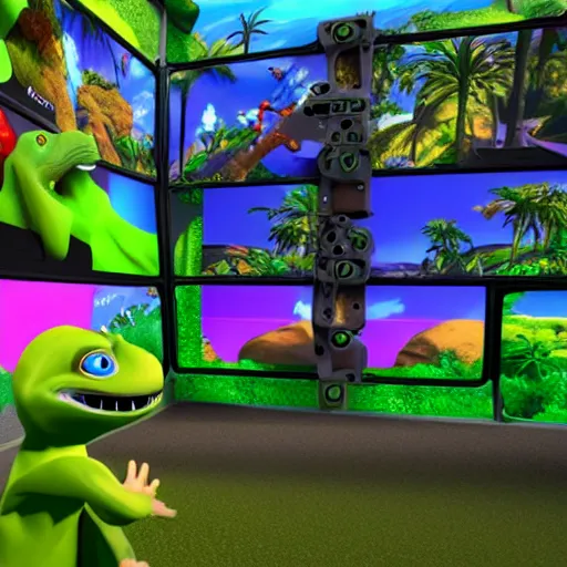 Image similar to New 2023 Gex PC game, official promotional screenshot, ultra HD graphics, 8k, super realistic render