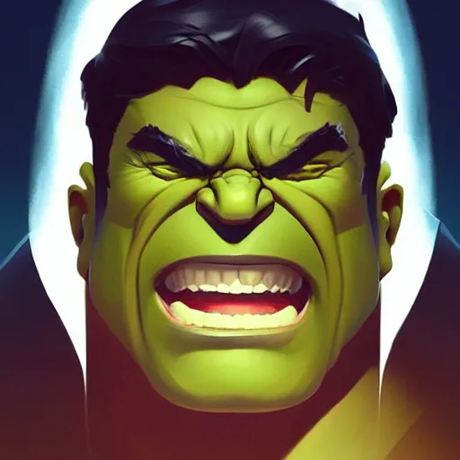 Image similar to face icon stylized minimalist the hulk, loftis, cory behance hd by jesper ejsing, by rhads, makoto shinkai and lois van baarle, ilya kuvshinov, rossdraws global illumination