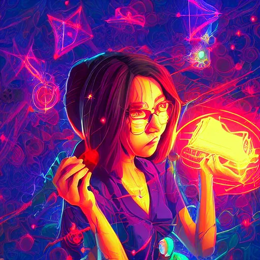 Image similar to skill magic geek inside matrix deepdream radiating a glowing aura stuff loot legends stylized digital illustration video game icon artstation lois van baarle, ilya kuvshinov, rossdraws,