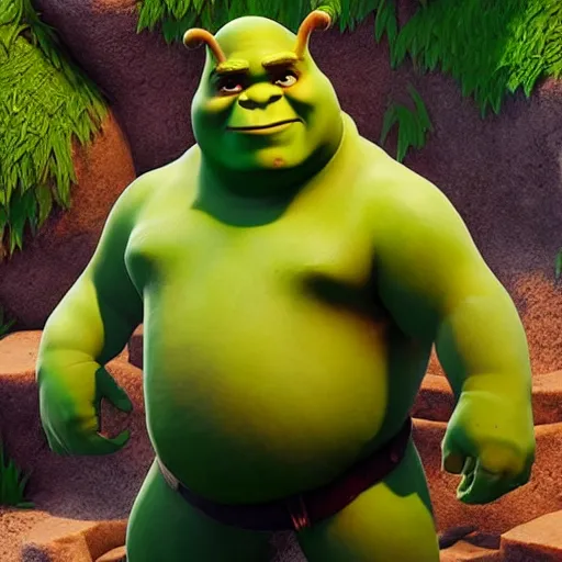 Image similar to “Shrek as a fortnite character”