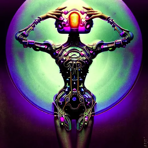 Prompt: extremely psychedelic beautiful brutalist cyborg organism ballerina infected by night. intricate, elegant, highly detailed, extremely lifelike photorealistic digital painting, artstation. steichen, gaston bussiere, tom bagshaw, brutalist cyberpunk alphonse mucha, giger. elegant minimalism. anatomically correct. sharp focus. black. surreal lush cosmic hallucination