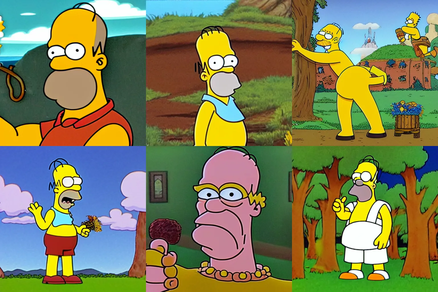 Prompt: Homer Simpson as a druid in the Simpsons