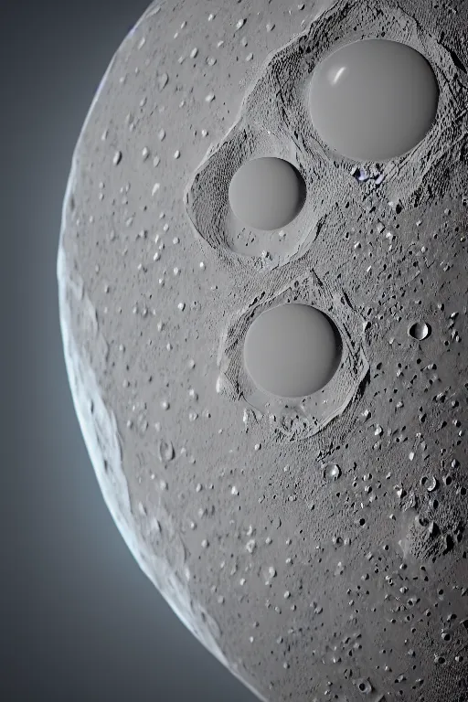 Prompt: intricate hyper detailed ultra sharp 3 d render of moon hyper realistic, ultra detailed, octane render, volumetric cinematic lighting, 8 k post - production