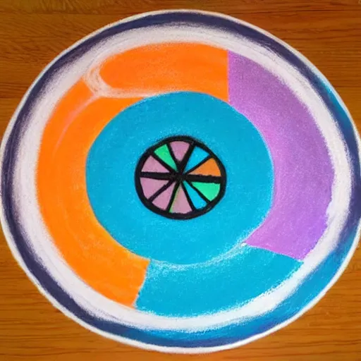 Prompt: medicine wheel using pastel colors in chalk