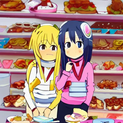 Image similar to generate a cute teenager anime mascot for food