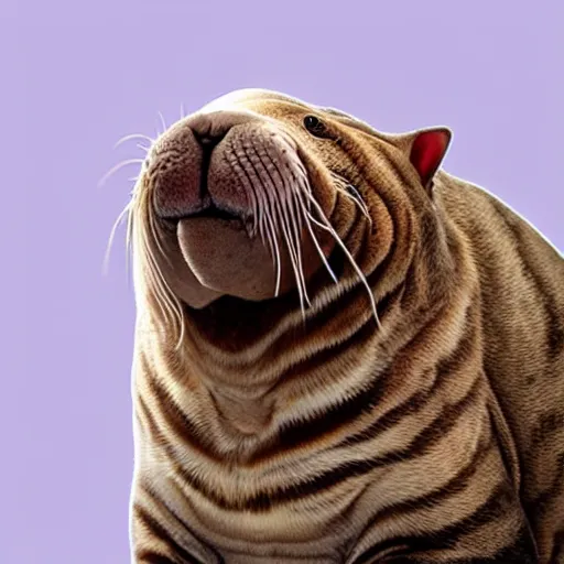 Image similar to a walrus - cat - hybrid, animal photography