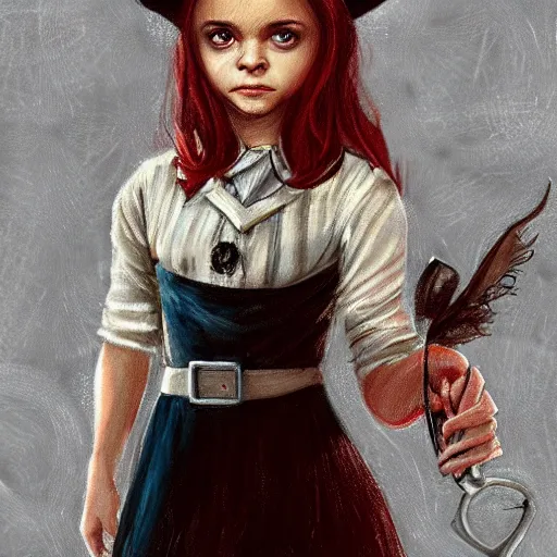 Image similar to young witch christina ricci, art by julia razumova