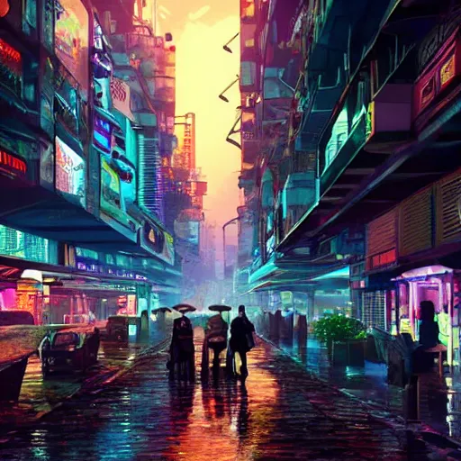 Prompt: cyberpunk city in India, rain, night, photorealistic