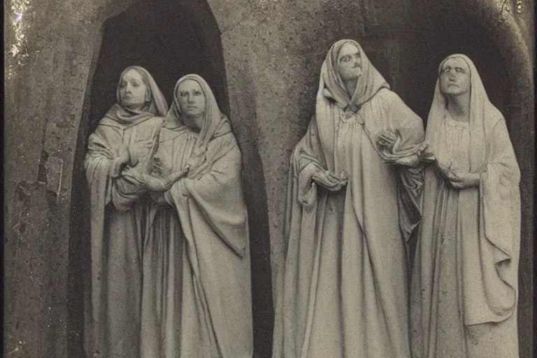 Image similar to the three marys at the sepulchre, julia margaret cameron