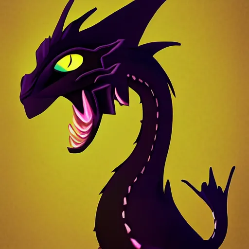 Prompt: Black Dragon avatar, simple, digital art