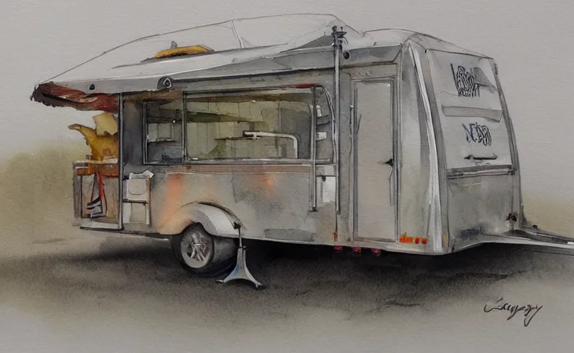 Prompt: concept art of a trailer, pinterest, artstation trending, behance, watercolor, by coby whitmore, silver, laser light,