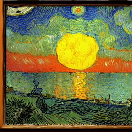 Image similar to sunrise painted by van gogh