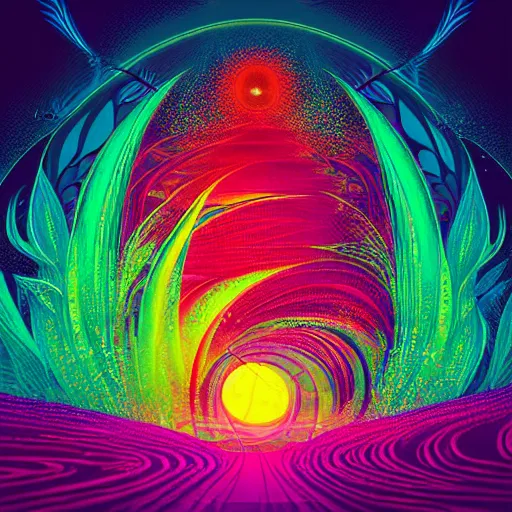 Image similar to psychedelic abstract digital artwork reminiscent of album covers from the 70's in the art style of Alena Aenami, Marcel Marcel and Metzinger