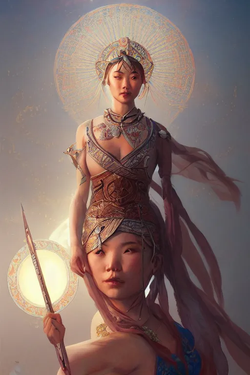 Prompt: goddess of the mongol, highly detailed, digital painting, artstation, concept art, smooth, sharp focus, illustration, unreal engine 5, 8 k, art by artgerm and greg rutkowski and edgar maxence