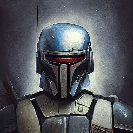 Image similar to portrait of a man by greg rutkowski, jango fett ii, samoan features, straight black hair, tall and strong, father figure vibes, star wars expanded universe, she is about 6 0 years old, wearing tactical gear, digital painting, artstation, concept art, smooth, sharp foccus ilustration, artstation hq