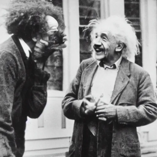 Prompt: historic photo of E.T. meeting Albert Einstein, 35mm, 8k