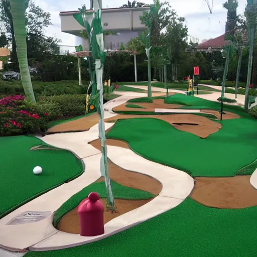 Image similar to epic mini golf course