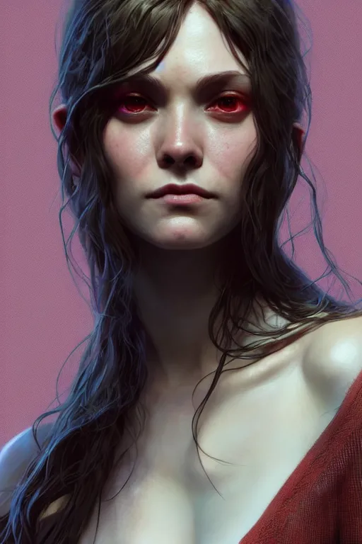 Image similar to Wanda Maximoff, au naturel, hyper detailed, digital art, trending in artstation, cinematic lighting, studio quality, smooth render, unreal engine 5 rendered, octane rendered, art style by klimt and nixeu and ian sprigger and wlop and krenz cushart