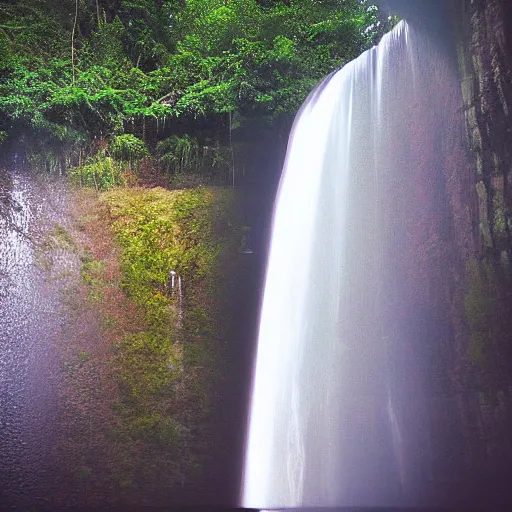 Image similar to moon inside a waterfall