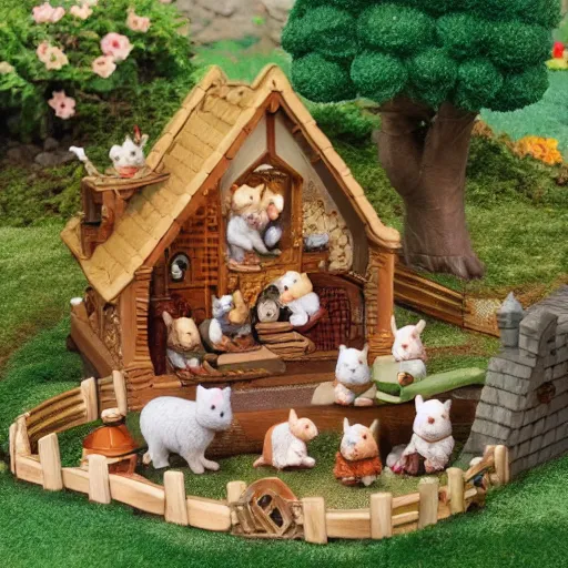 Image similar to lord of the rings calico critters in the shire