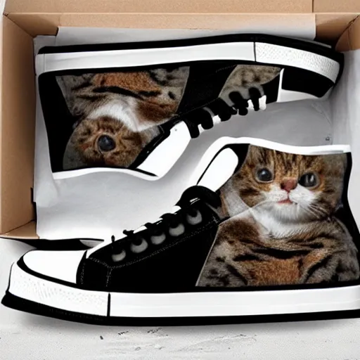 Image similar to photo of a sneaker in the shape of a cute cat