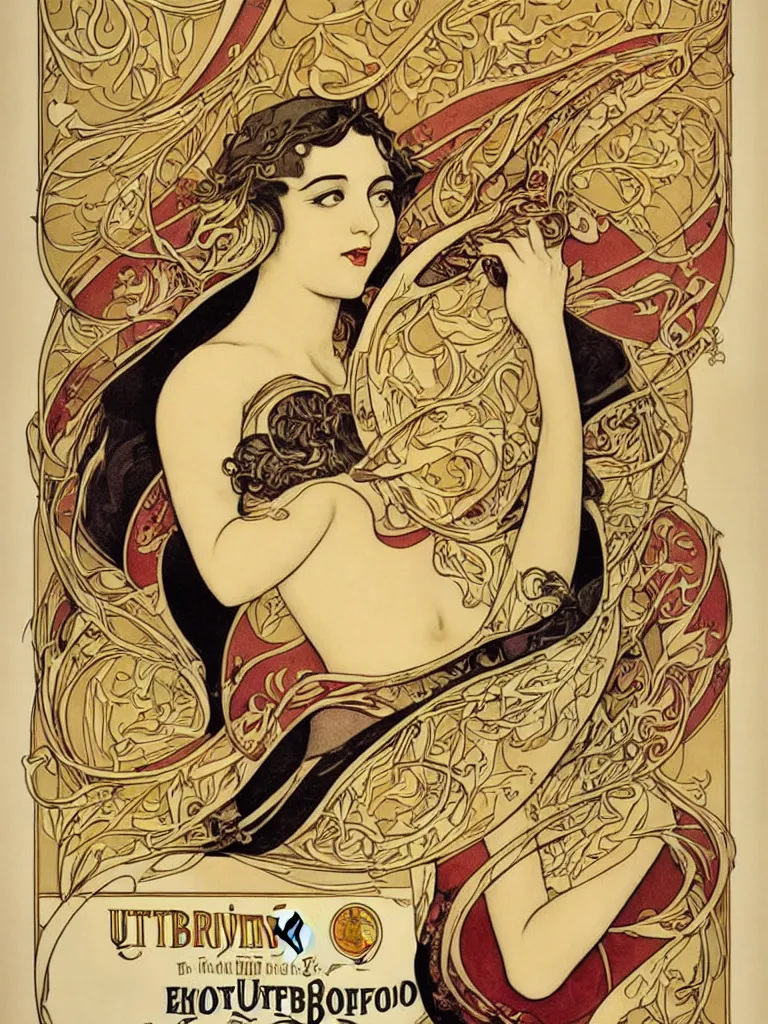 Image similar to Beautiful art nouveau advertisement for the ultimate everything burrito. Detailed advertisement for a delicious everything burrito by Victor Horta. This burrito will change your life. Sultry, youthful, extreme beauty. Beautifully detailed poster art advertisement.