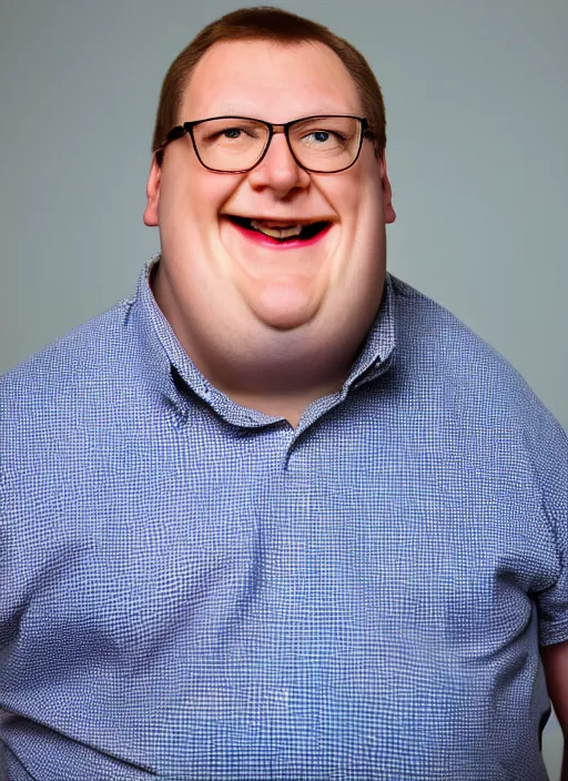 Image similar to Real life Peter Griffin, headshot, studio lighting