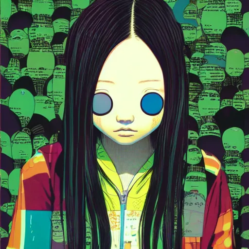 Image similar to a portrait of a girl by inio asano, beeple and james jean, chiho aoshima color scheme