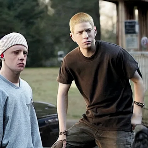 Image similar to Eminem in Twilight, movie still