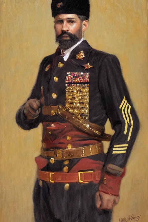 Image similar to full body portrait of the dictator of the sacramento kings, 1 8 8 9, in full military garb, oil on canvas by william sidney mount, trending on artstation