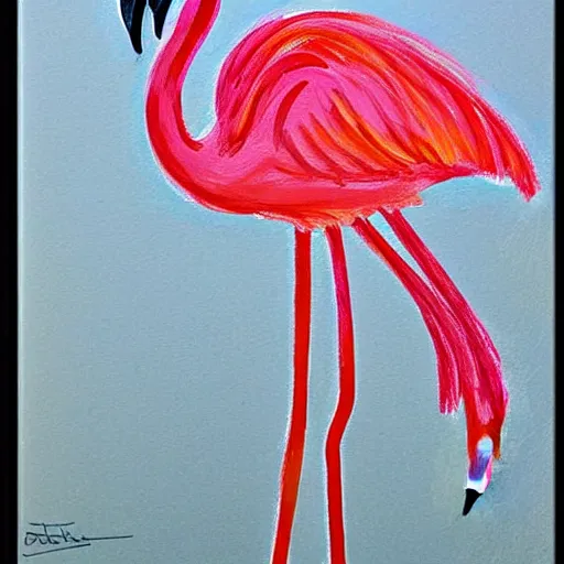 Prompt: flamingo picasso