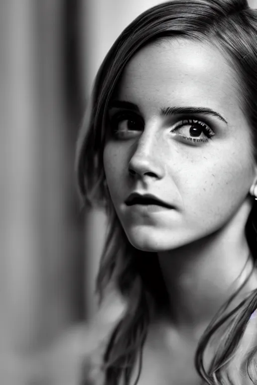 Prompt: emma watson macro photo, award - winning photography, really close, close - up, 5 mm, canon f / 1. 8 g af - s dx, detailed,