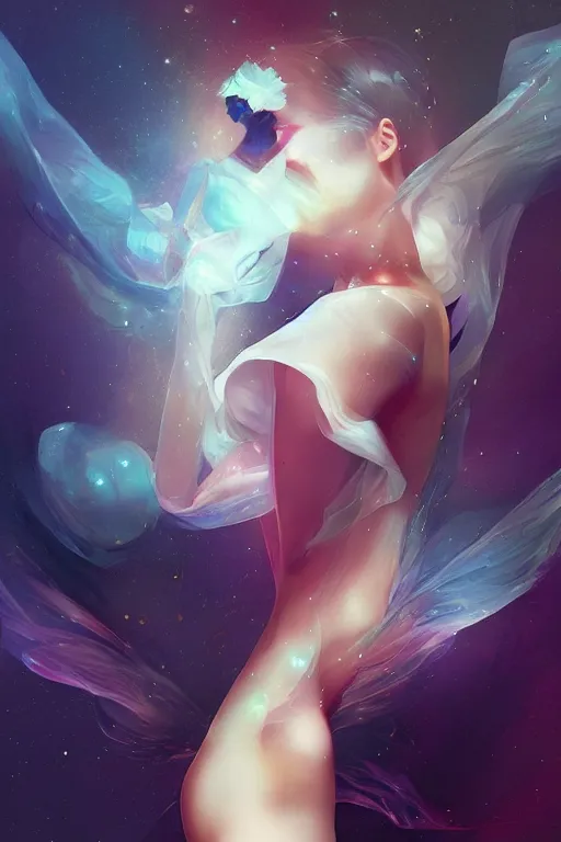 Prompt: The most elegant person in the world, digital art by Artgerm and beeple and WLOP