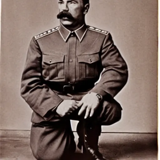 Image similar to Joseph Stalin on his knees