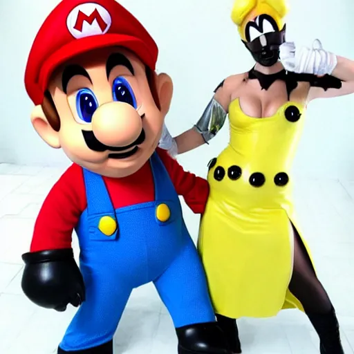 Image similar to lady gaga super mario cosplay